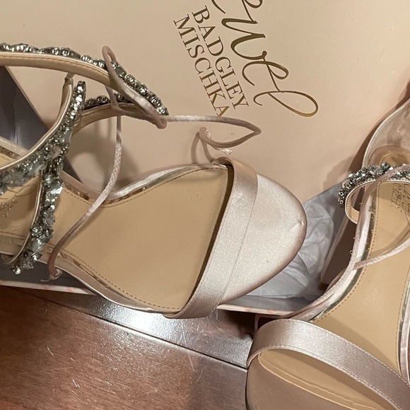 Badgley Mischka blush Block heels size 8.5 - Picture 5 of 7